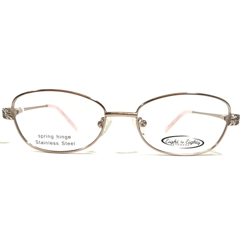 Eight to Eighty Eyeglasses Frames NANNY PINK Rose Gild Wire Cat Eye 51-16-140